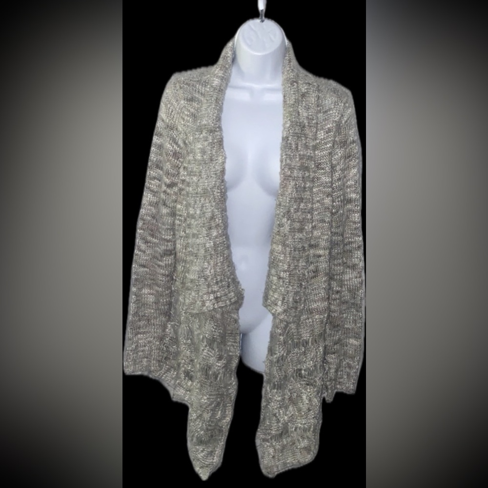Fox cozy, open front cardigan sweater. Size L